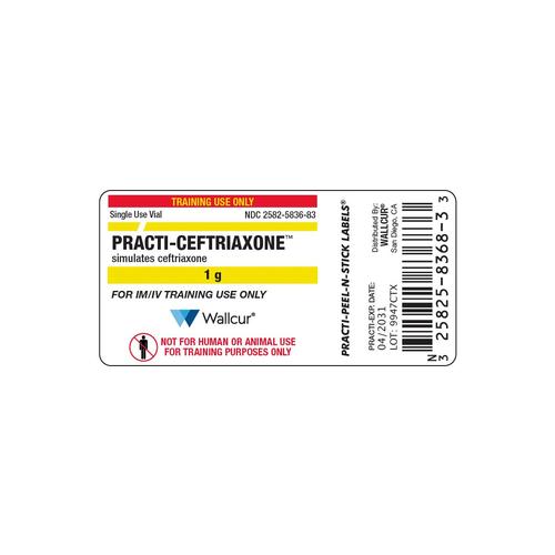 Practi-Ceftriaxone 1g Vial Label (Pack of 100)