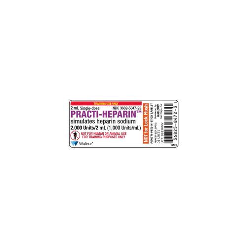 Practi-Heparin 2000U/2mL Vial Label (Pack of 100)