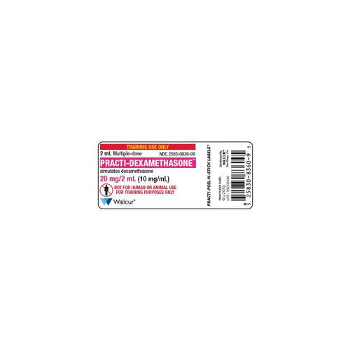 Practi-Dexamethasone 20mg/2mL Vial Label (Pack of 100)