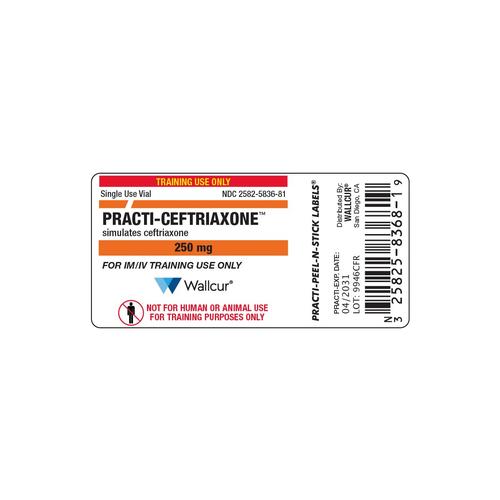 Practi-Ceftriaxone 250mg Vial Label (Pack of 100)